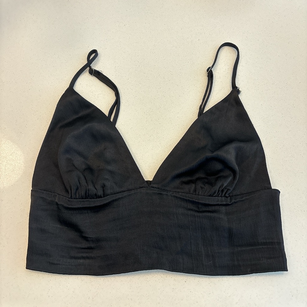 Zara Cropped Silky Tank